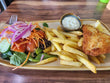 Crumbed Fish, Chips & Salad