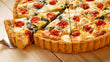 Bacon, Onion, Cheese, Tomato Quiche