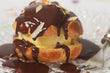 Profiteroles with Vanilla Cream Topped with Chocolate Sauce (3)